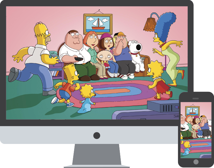 Simpsons Family Guy Crossover Wallpaper